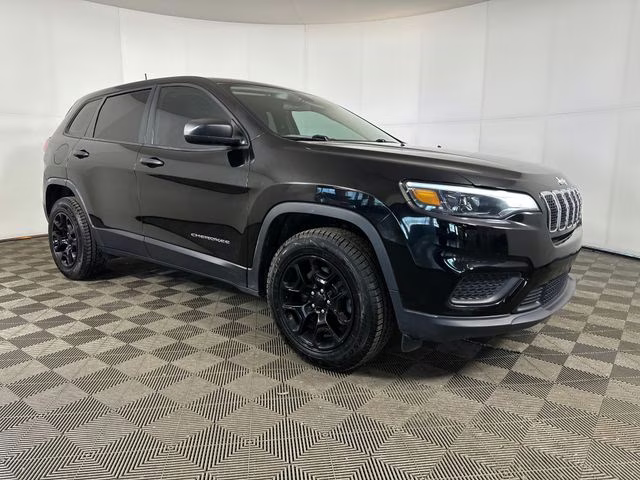2020 Diamond Black Crystal Pearlcoat Jeep Cherokee Sport SUV