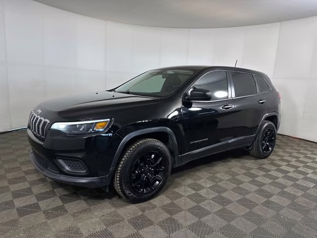 2020 Diamond Black Crystal Pearlcoat Jeep Cherokee Sport SUV