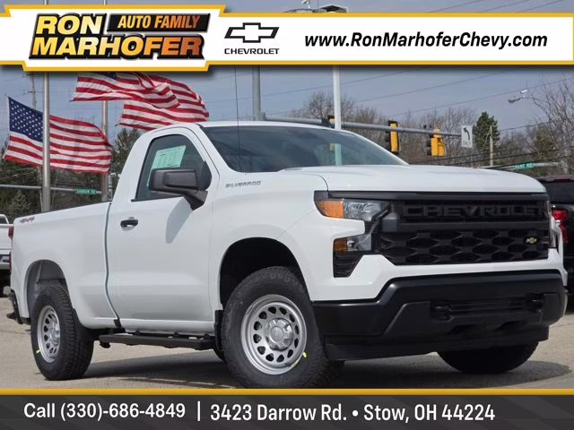 2026 Summit White Chevrolet Silverado 1500 WT 4X4 Truck