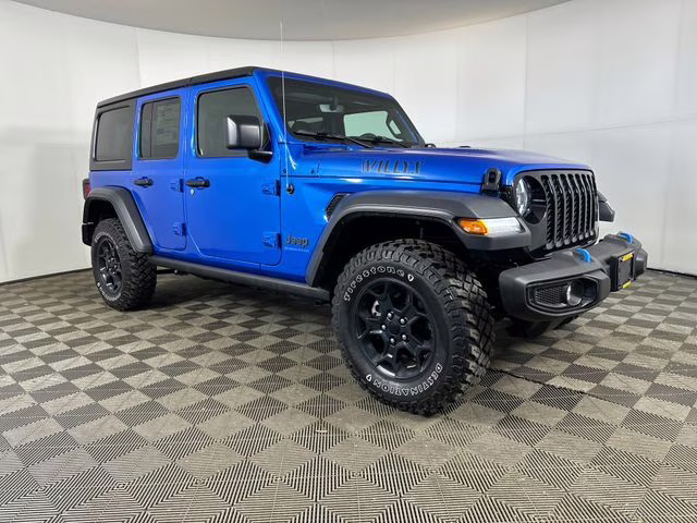 2023 Hydro Blue Pearl Coat Jeep Wrangler Base 4xe 4X4 SUV