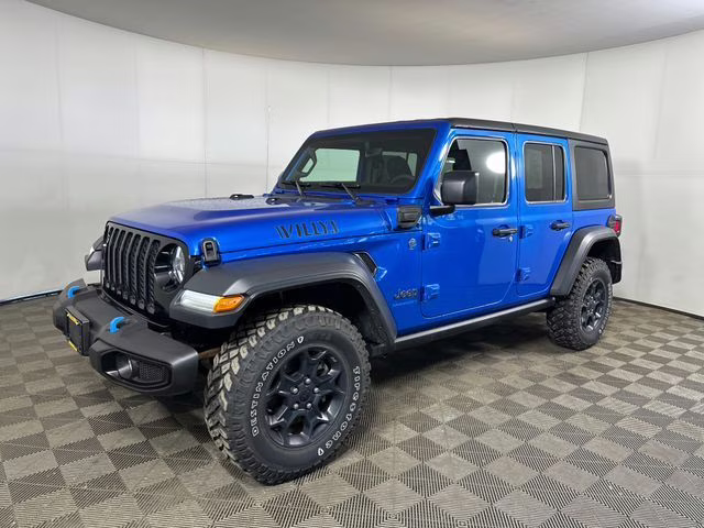 2023 Hydro Blue Pearl Coat Jeep Wrangler Base 4xe 4X4 SUV