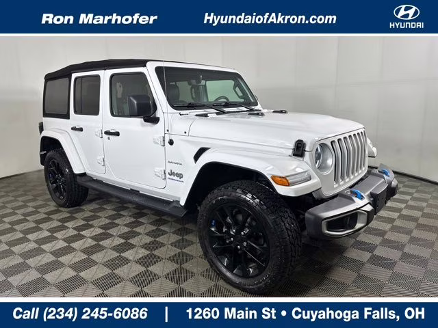 2023 Bright White Clearcoat Jeep Wrangler Sahara 4xe 4X4 SUV
