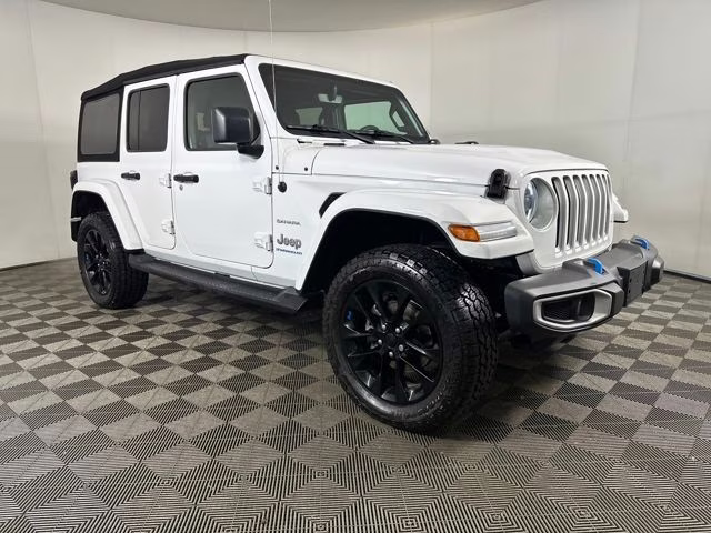 2023 Bright White Clearcoat Jeep Wrangler Sahara 4xe 4X4 SUV