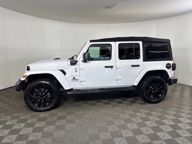 2023 Bright White Clearcoat Jeep Wrangler Sahara 4xe 4X4 SUV