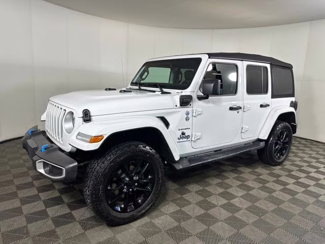2023 Bright White Clearcoat Jeep Wrangler Sahara 4xe 4X4 SUV