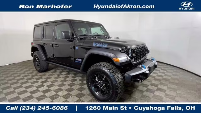 2024 Black Clearcoat Jeep Wrangler Willys 4xe 4X4 SUV