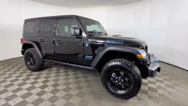 2024 Black Clearcoat Jeep Wrangler Willys 4xe 4X4 SUV