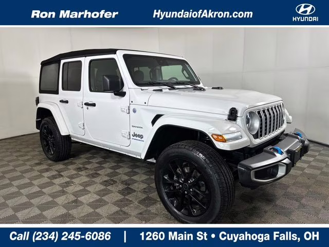 2024 Bright White Clearcoat Jeep Wrangler Sahara 4xe 4X4 SUV
