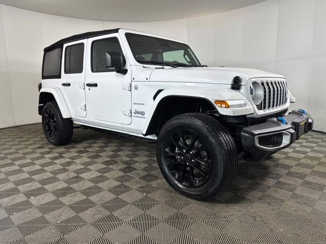 2024 Bright White Clearcoat Jeep Wrangler Sahara 4xe 4X4 SUV