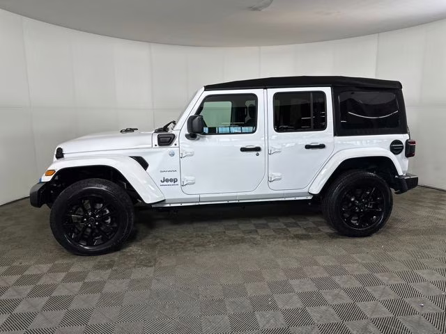 2024 Bright White Clearcoat Jeep Wrangler Sahara 4xe 4X4 SUV