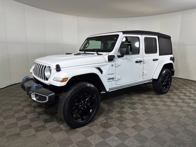 2024 Bright White Clearcoat Jeep Wrangler Sahara 4xe 4X4 SUV