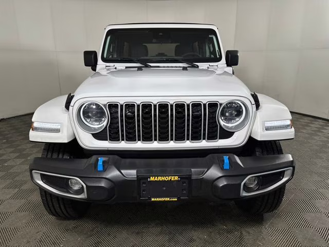 2024 Bright White Clearcoat Jeep Wrangler Sahara 4xe 4X4 SUV