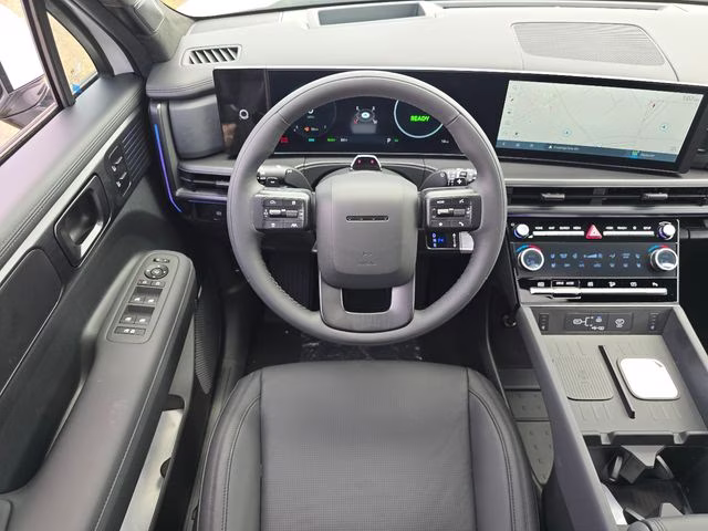 2026 Serenity White Hyundai Santa Fe Hybrid Calligraphy AWD SUV