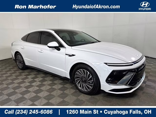 2024 Serenity White Hyundai Sonata Hybrid Limited FWD Sedan
