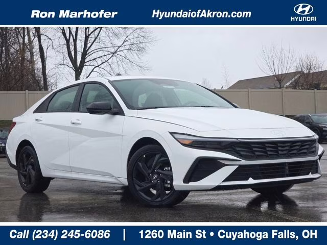 2026 Serenity White Hyundai Elantra Hybrid SEL Sport FWD Sedan