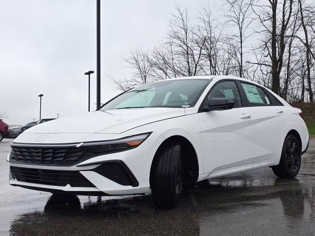 2026 Serenity White Hyundai Elantra Hybrid SEL Sport FWD Sedan