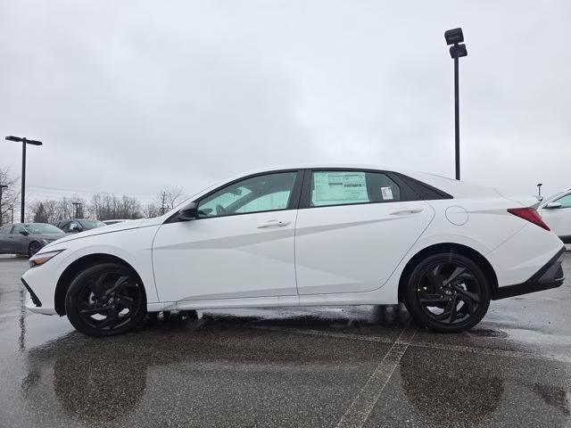 2026 Serenity White Hyundai Elantra Hybrid SEL Sport FWD Sedan