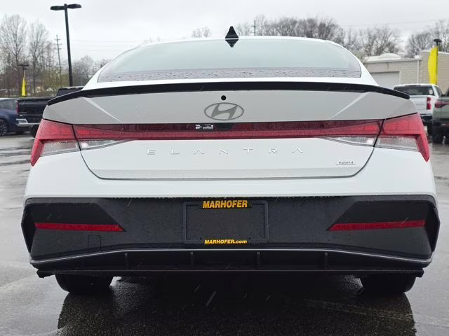 2026 Serenity White Hyundai Elantra Hybrid SEL Sport FWD Sedan