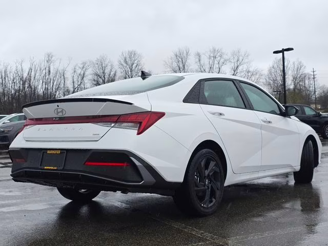 2026 Serenity White Hyundai Elantra Hybrid SEL Sport FWD Sedan