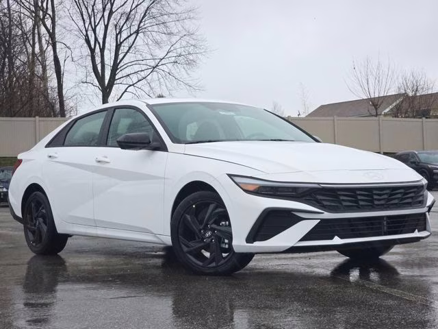 2026 Serenity White Hyundai Elantra Hybrid SEL Sport FWD Sedan