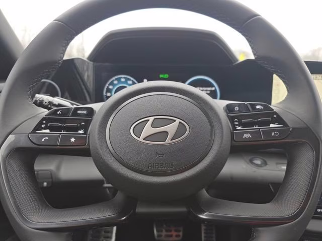 2026 Serenity White Hyundai Elantra Hybrid SEL Sport FWD Sedan
