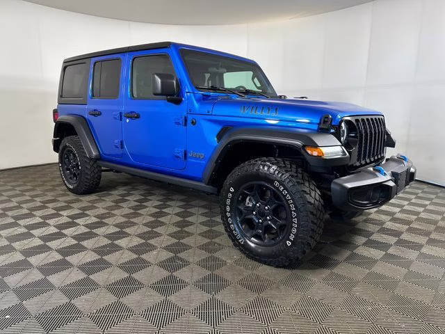 2023 Hydro Blue Pearl Coat Jeep Wrangler Base 4xe 4X4 SUV