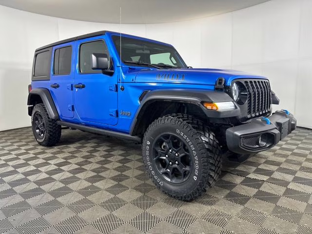 2023 Hydro Blue Pearl Coat Jeep Wrangler Base 4xe 4X4 SUV
