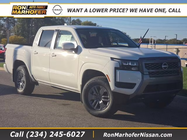 2026 Glacier White Nissan Frontier SV 4X4 Truck