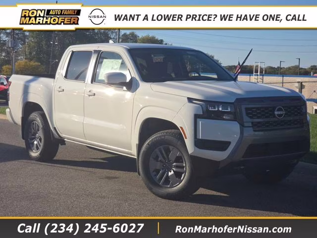 2026 Glacier White Nissan Frontier SV 4X4 Truck
