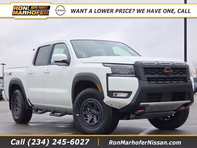 2026 Glacier White Nissan Frontier PRO-4X 4X4 Truck
