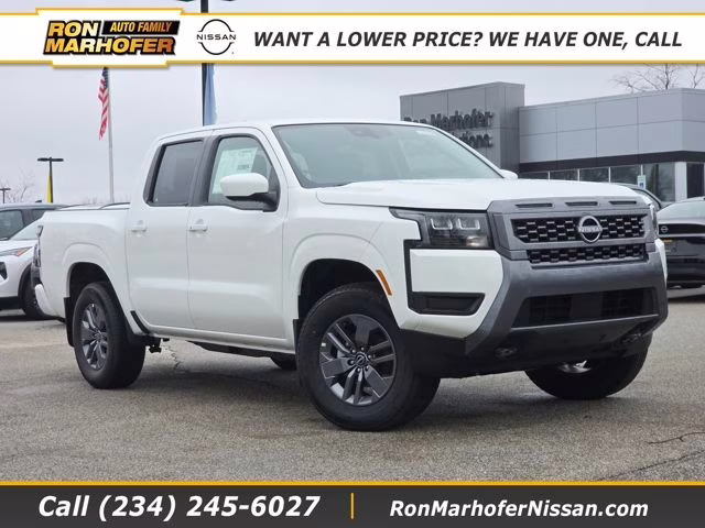 2026 Glacier White Nissan Frontier SV 4X4 Truck