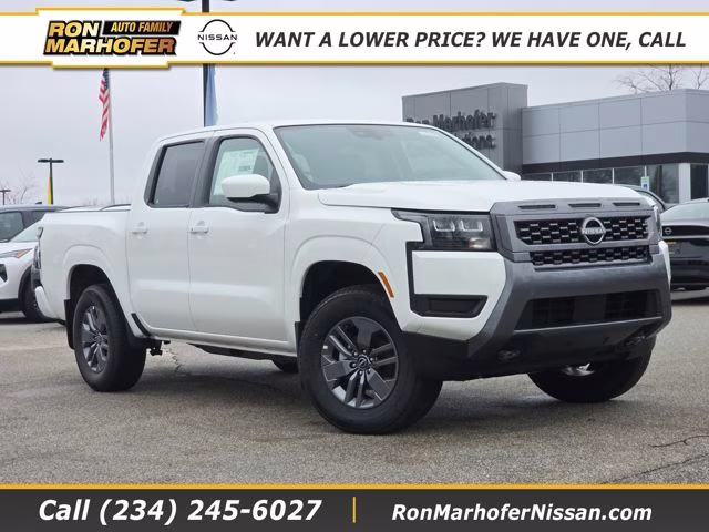 2026 Glacier White Nissan Frontier SV 4X4 Truck