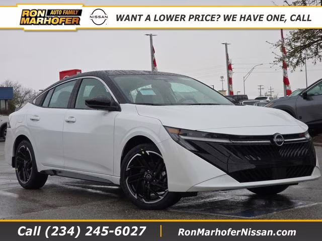 2026 Aspen White/Super Black Nissan Sentra SR FWD Sedan