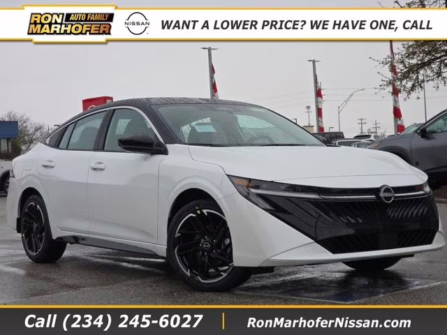 2026 Aspen White/Super Black Nissan Sentra SR FWD Sedan