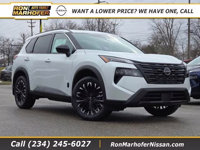 2026 Everest White Pearl Tricoat Nissan Rogue Dark Armor AWD SUV