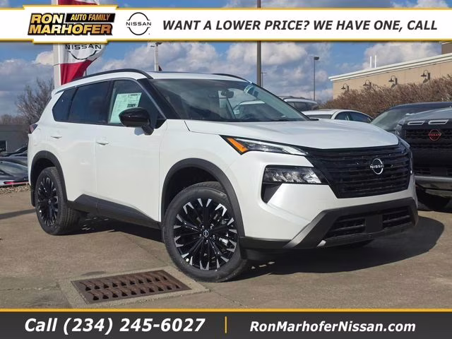 2026 Everest White Pearl Tricoat Nissan Rogue Dark Armor AWD SUV
