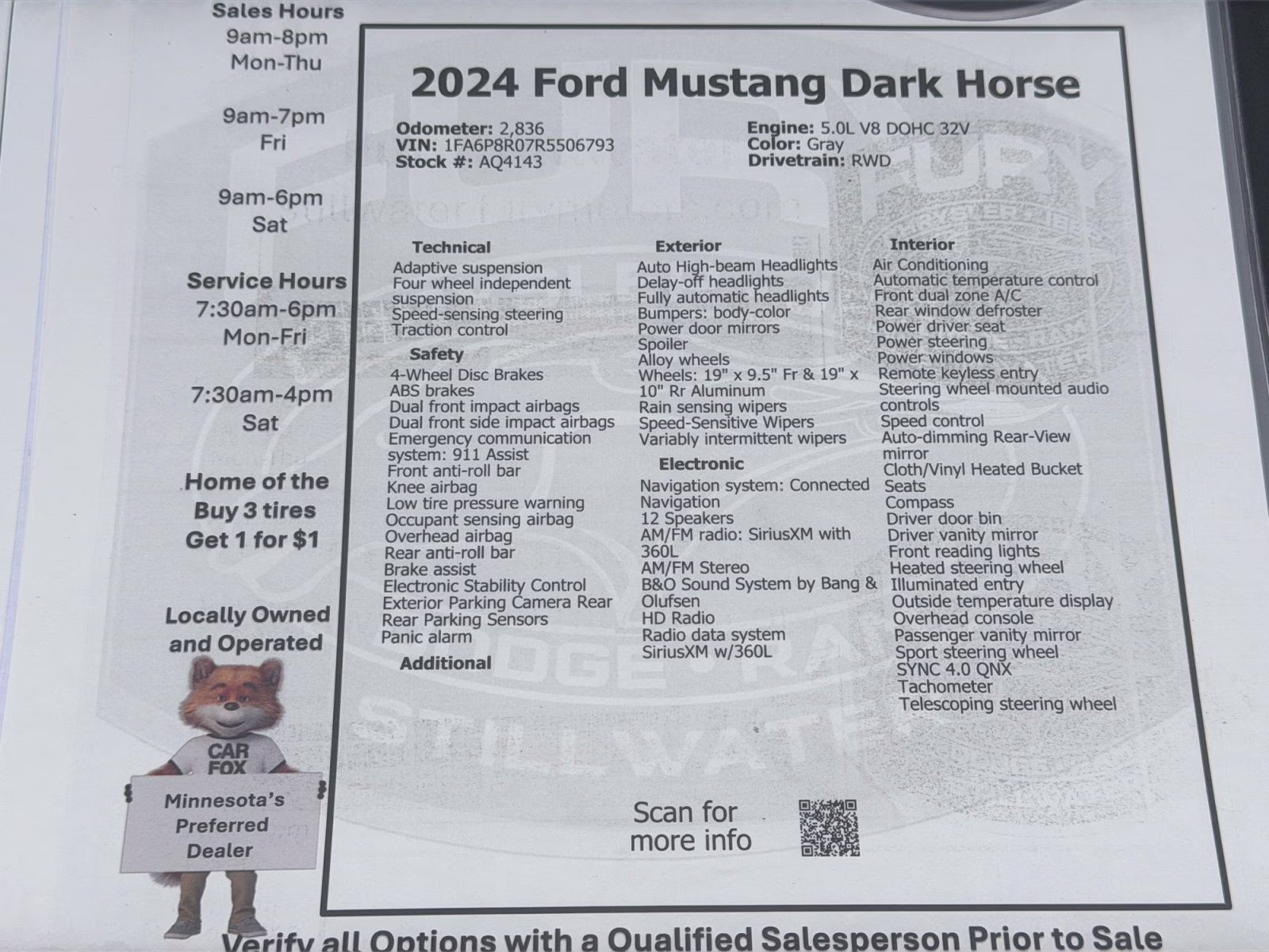 2024 Dark Matter Gray Metallic Ford Mustang Dark Horse RWD Coupe