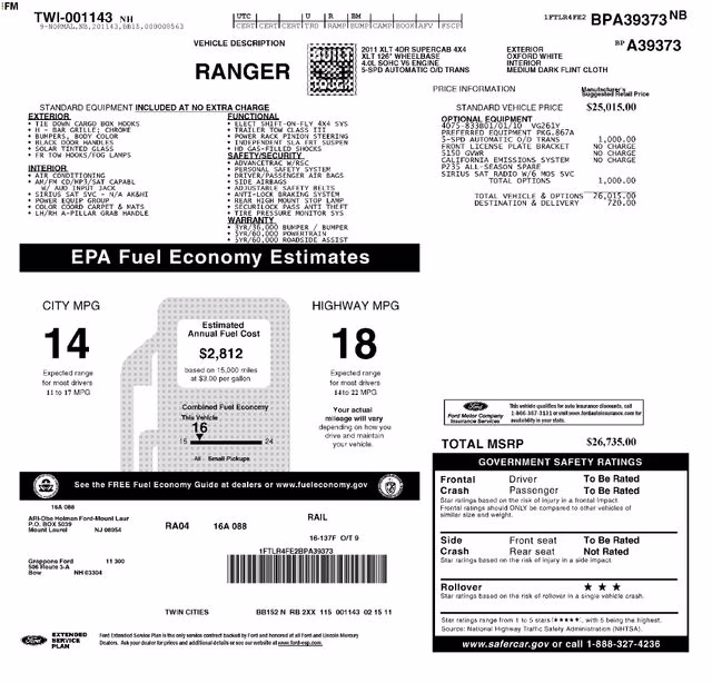 2011 Oxford White Ford Ranger XLT 4X4 Truck