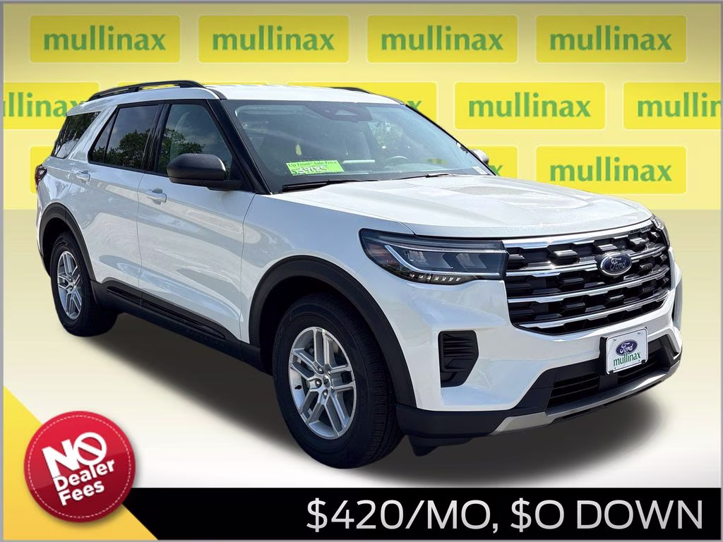 2026 Star White Metallic Tri-Coat Ford Explorer Active RWD SUV