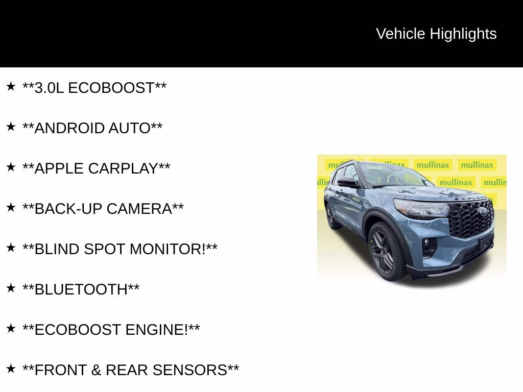2026 Vapor Blue Ford Explorer ST RWD SUV