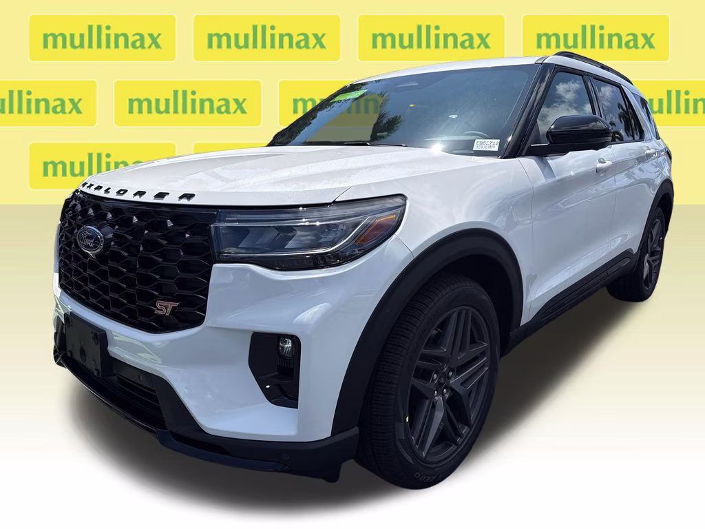 2026 Star White Metallic Tri-Coat Ford Explorer ST RWD SUV