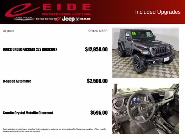2026 Granite Crystal Metallic Clearcoat Jeep Wrangler Rubicon X 4X4 SUV