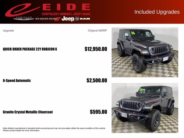 2026 Granite Crystal Metallic Clearcoat Jeep Wrangler Rubicon X 4X4 SUV