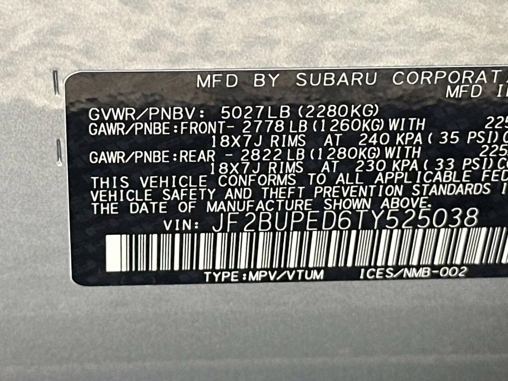 2026 Ice Silver Metallic Subaru Outback Touring AWD SUV