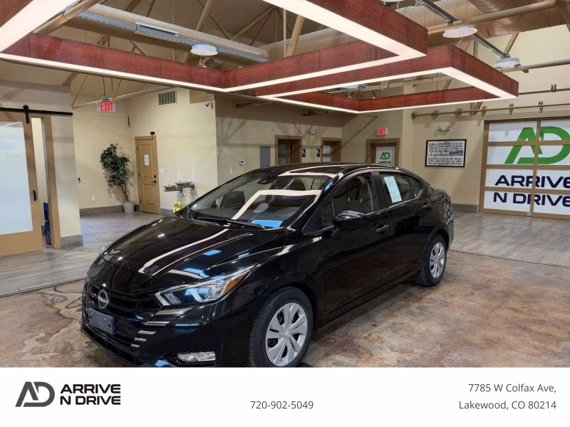 2024 Black Nissan Versa S Sedan 4D FWD