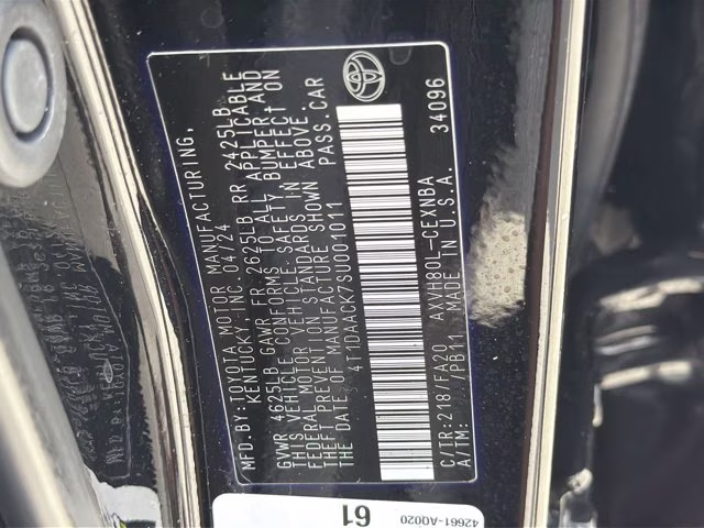 2025 Midnight Black Metallic Toyota Camry LE FWD Sedan