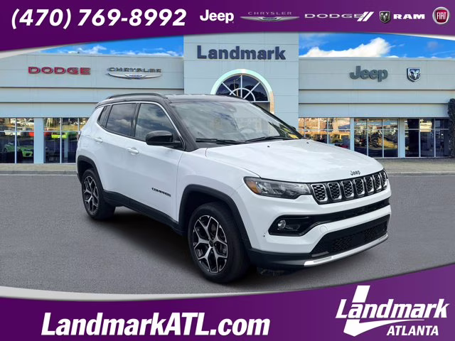 2025 Bright White Clearcoat Jeep Compass Limited 4X4 SUV