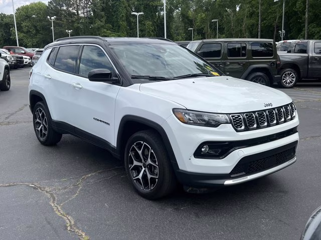 2025 Bright White Clearcoat Jeep Compass Limited 4X4 SUV