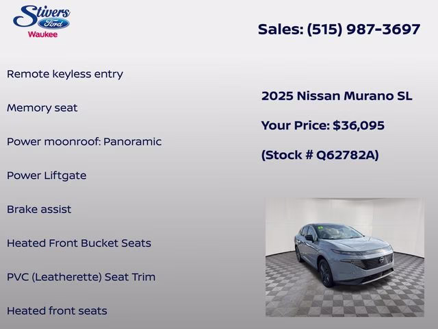 2025 Boulder Gray Pearl/Super Black Nissan Murano SL AWD SUV
