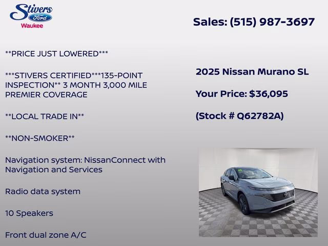 2025 Boulder Gray Pearl/Super Black Nissan Murano SL AWD SUV